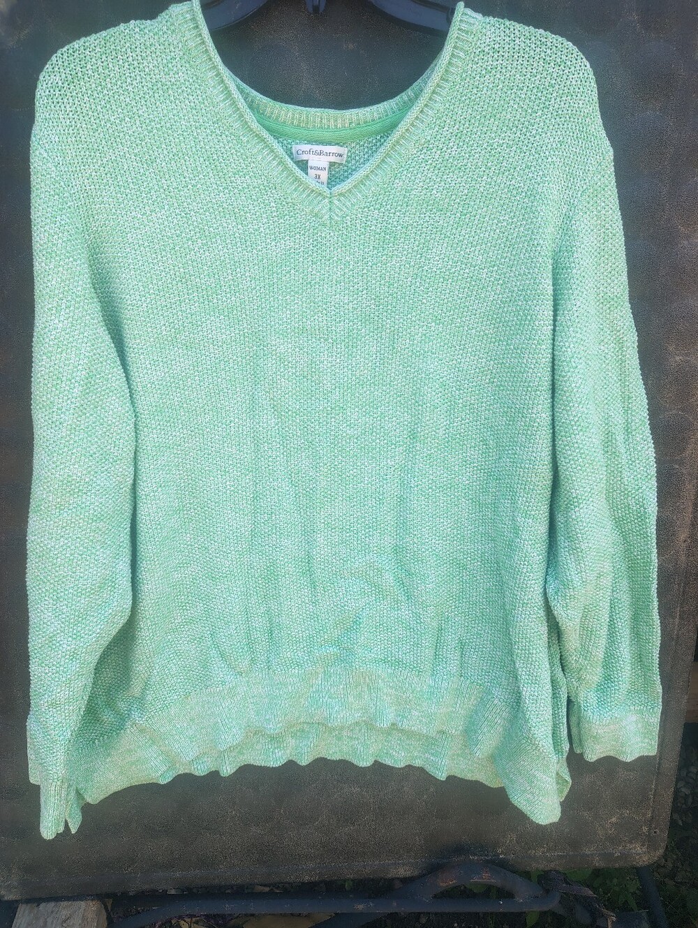 croft & barrow Mint Green V‑Neck Sweater